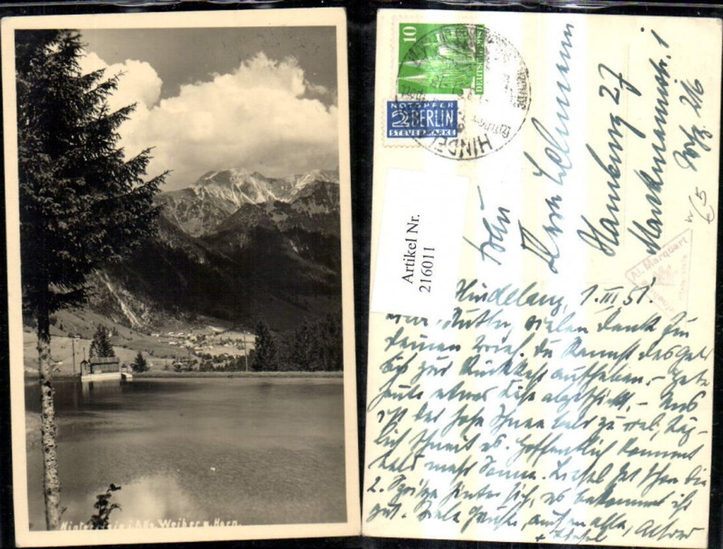216011,Foto Ak Hinterstein Bad Hindelang Allgäu Weiher a. Horn