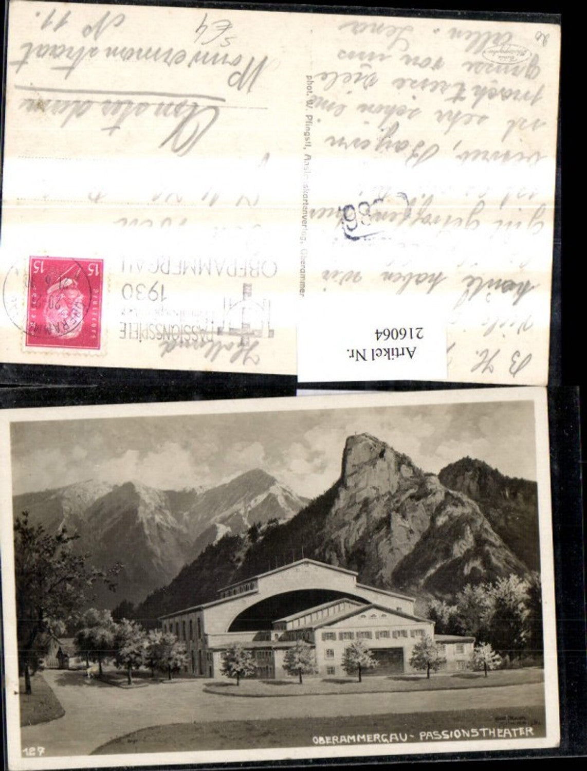 216064,Oberammergau Passionstheater Stempel Passionsspiele Oberammergau 1930