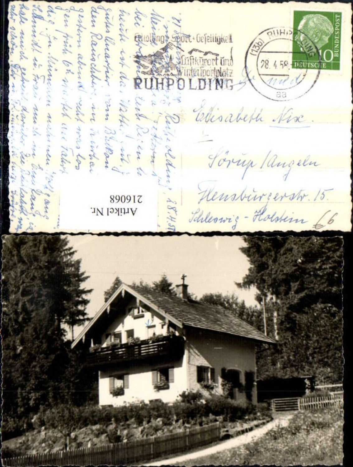 216068,Foto Ak Ruhpolding Ansicht Haus 1958