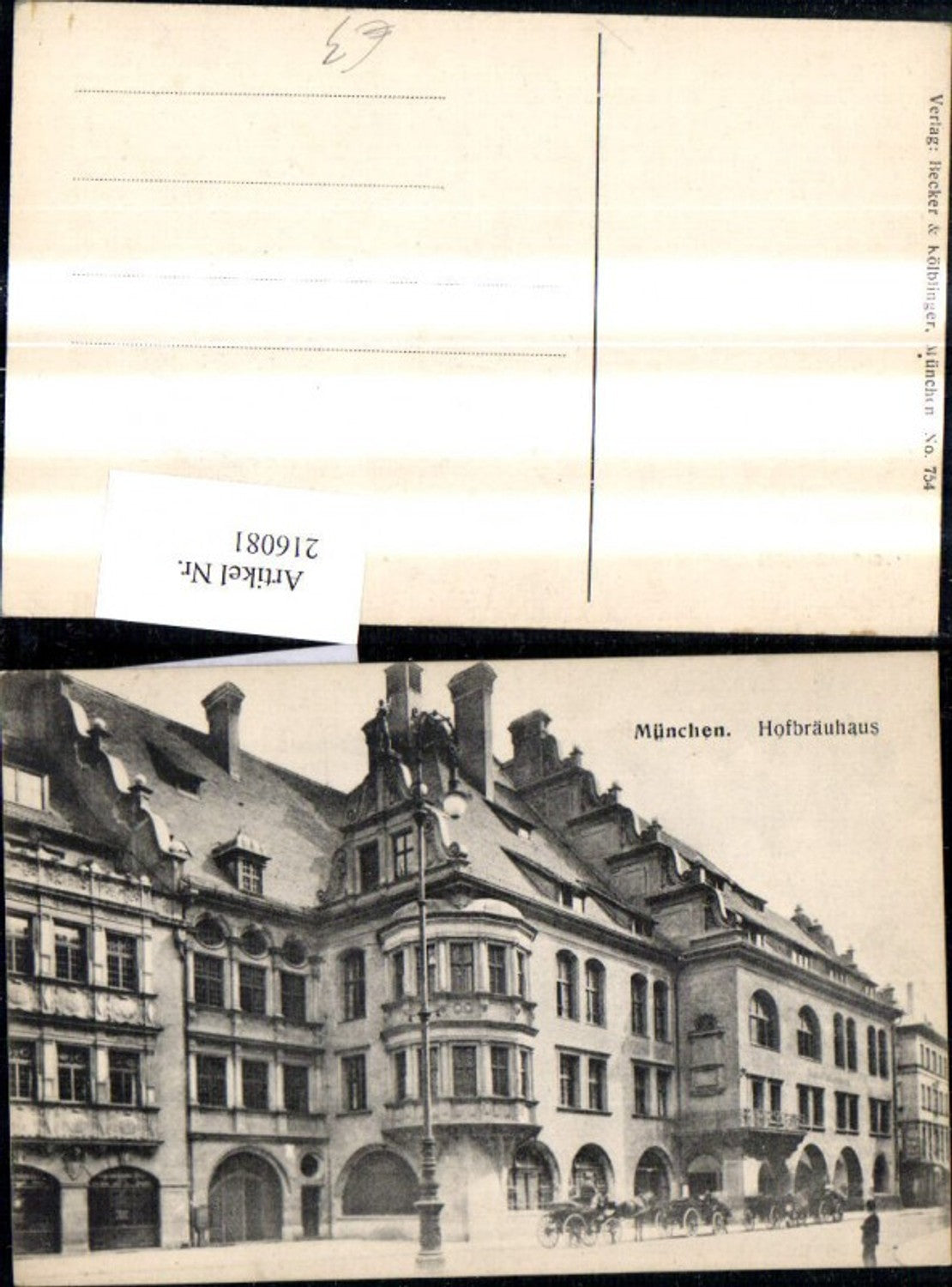 216081,München Hofbräuhaus Strassenansicht Kutschen