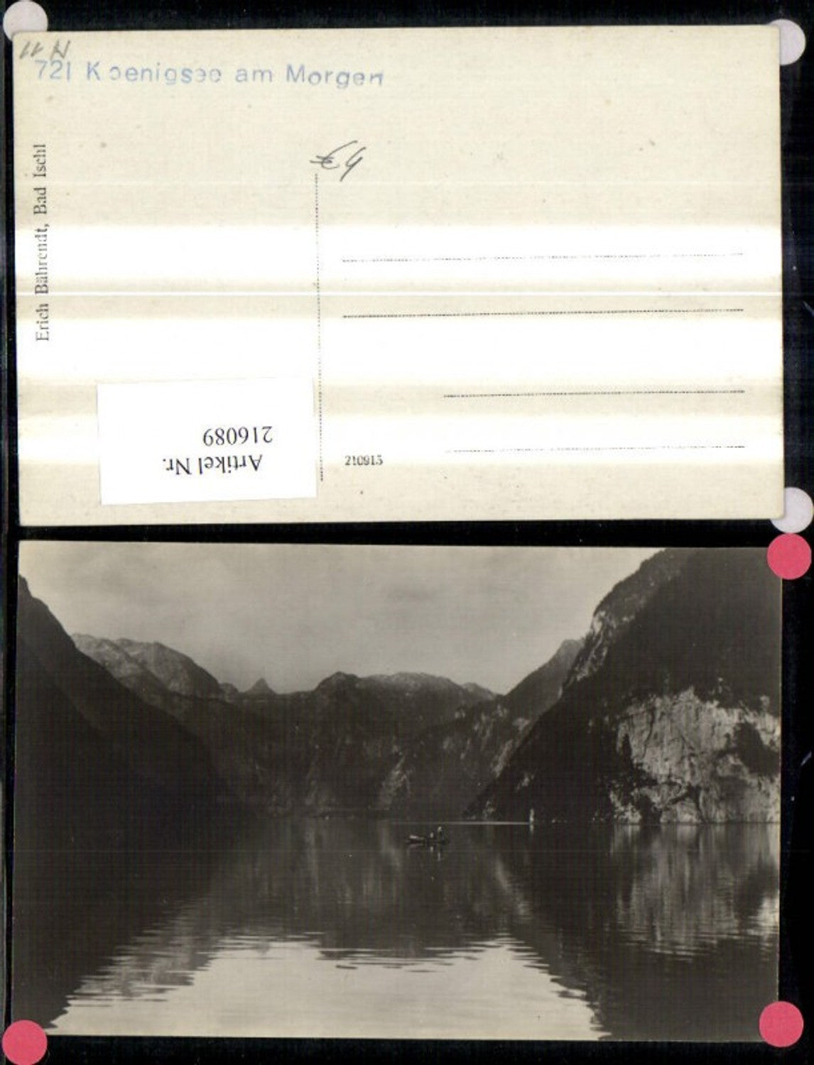 216089, Photo Ak Königssee a. Morgen Schönau am Königssee rowing boat