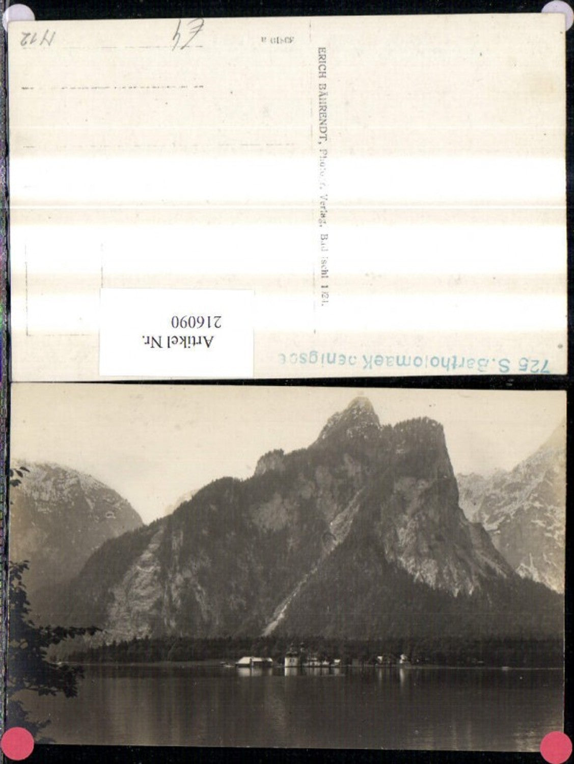216090,Foto Ak St. Bartholomä a. Königssee