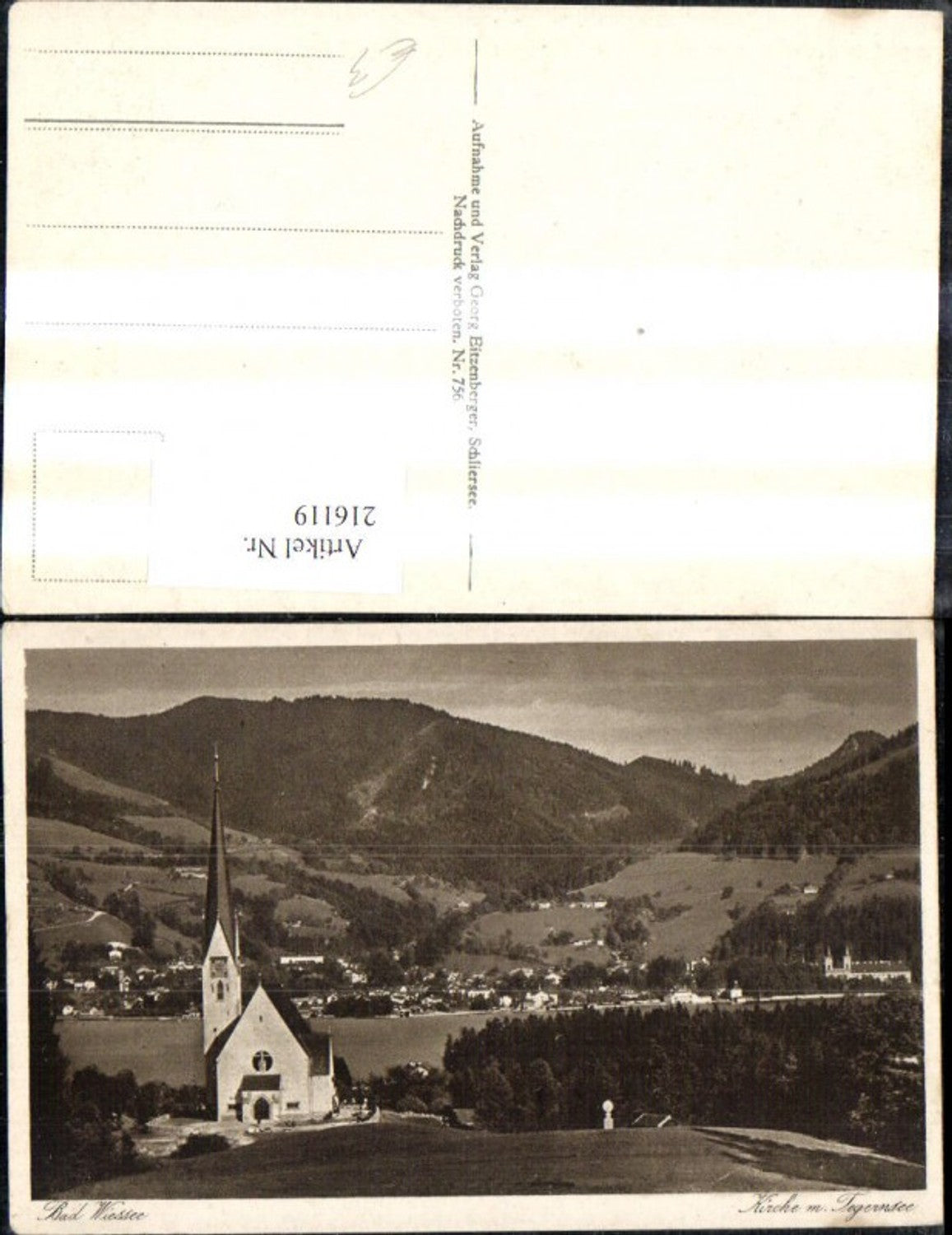 216119,Bad Wiessee Kirche m. Tegernsee