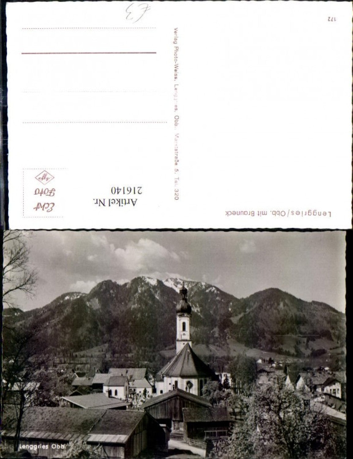 216140,Foto Ak Lenggries Oberbayern m. Brauneck