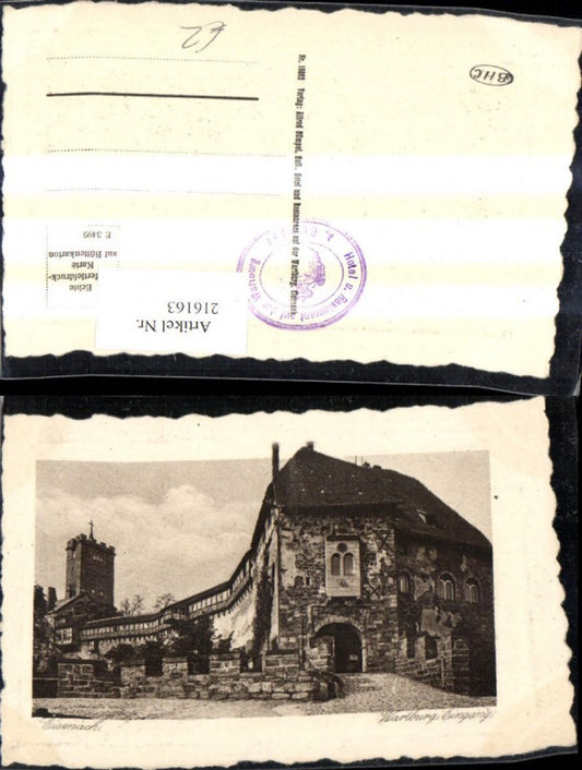216163,Eisenach Wartburg Eingang Präge Passepartout