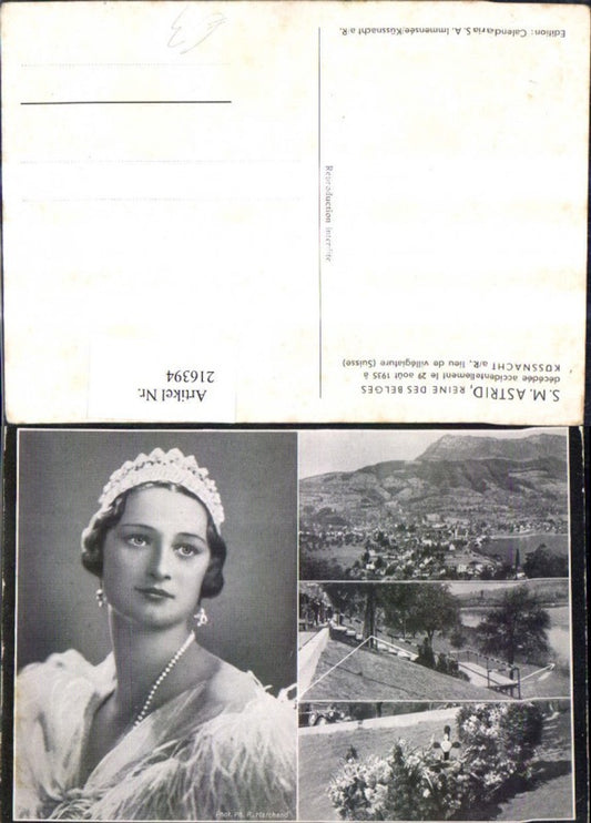 216394,S.M. Astrid Reine des Belges Mehrbild Ak Königin Astrid von Schweden Unfallort Küssnacht SZ