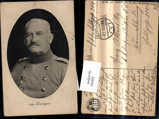 216405,Portrait Alexander von Linsingen Soldat Generaloberst Passepartout