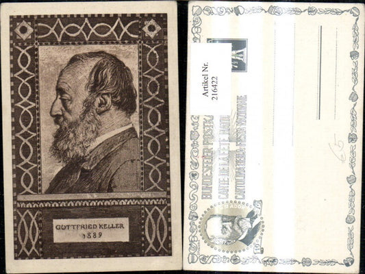 216422,Künstler Ak Gottfried Keller 1889