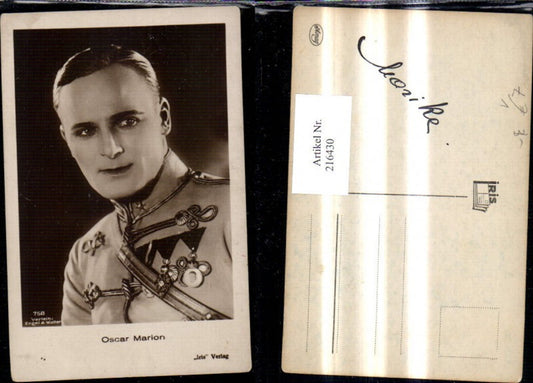 216430,Oscar Marion Kostüm Uniform Orden Schauspieler pub Iris 758