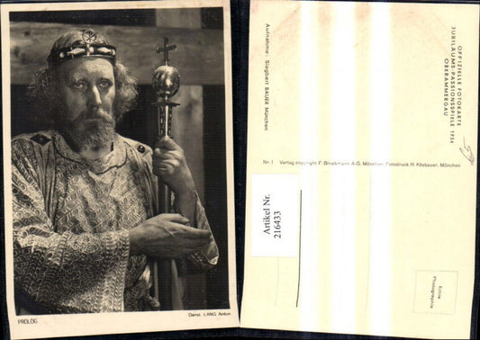 216433,Oberammergau Passionsspiele 1934 Darsteller Anton Lang Schauspieler Prolog