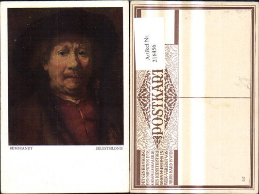 216456,Künstler Ak Rembrandt van Rijn Selbstbildnis
