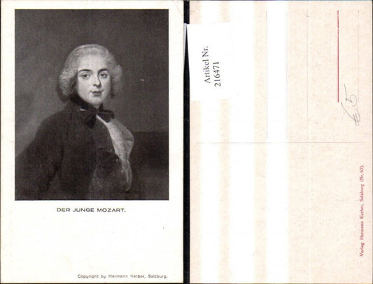 216471,Künstler Ak Der junge Wolfgang Amadeus Mozart Portrait