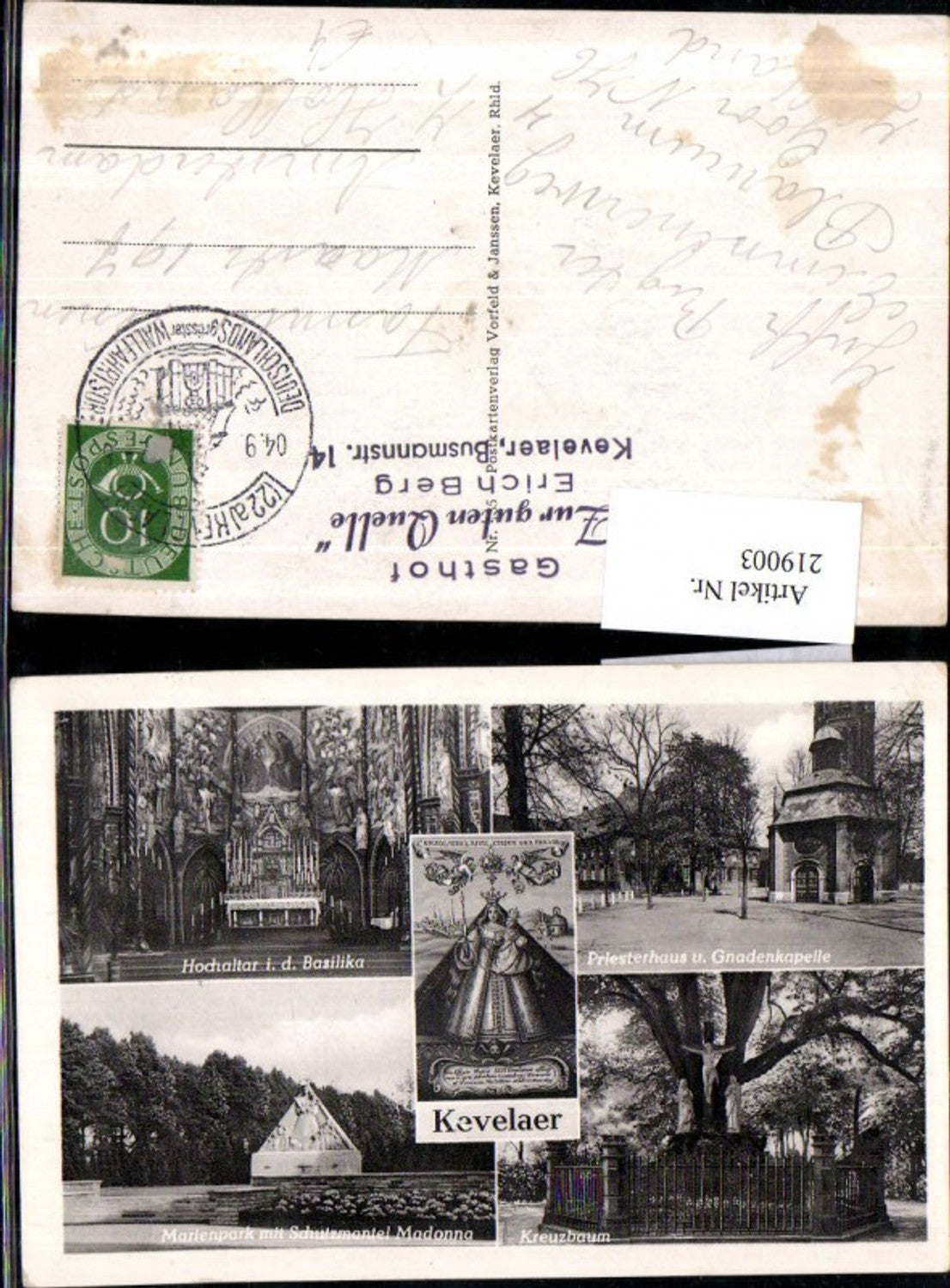 219003,Kevelaer Priesterhaus u. Gnadenkapelle Kreuzbaum Marienpark m. Schutzmantel Madonna Hochaltar i. d. Basilika