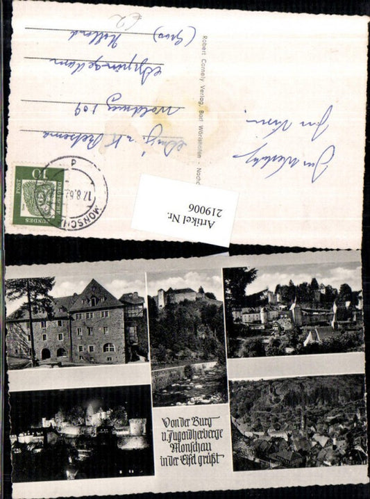 219006,Burg u. Jugendherberge Monschau i. d. Eifel Totale Mehrbildkarte