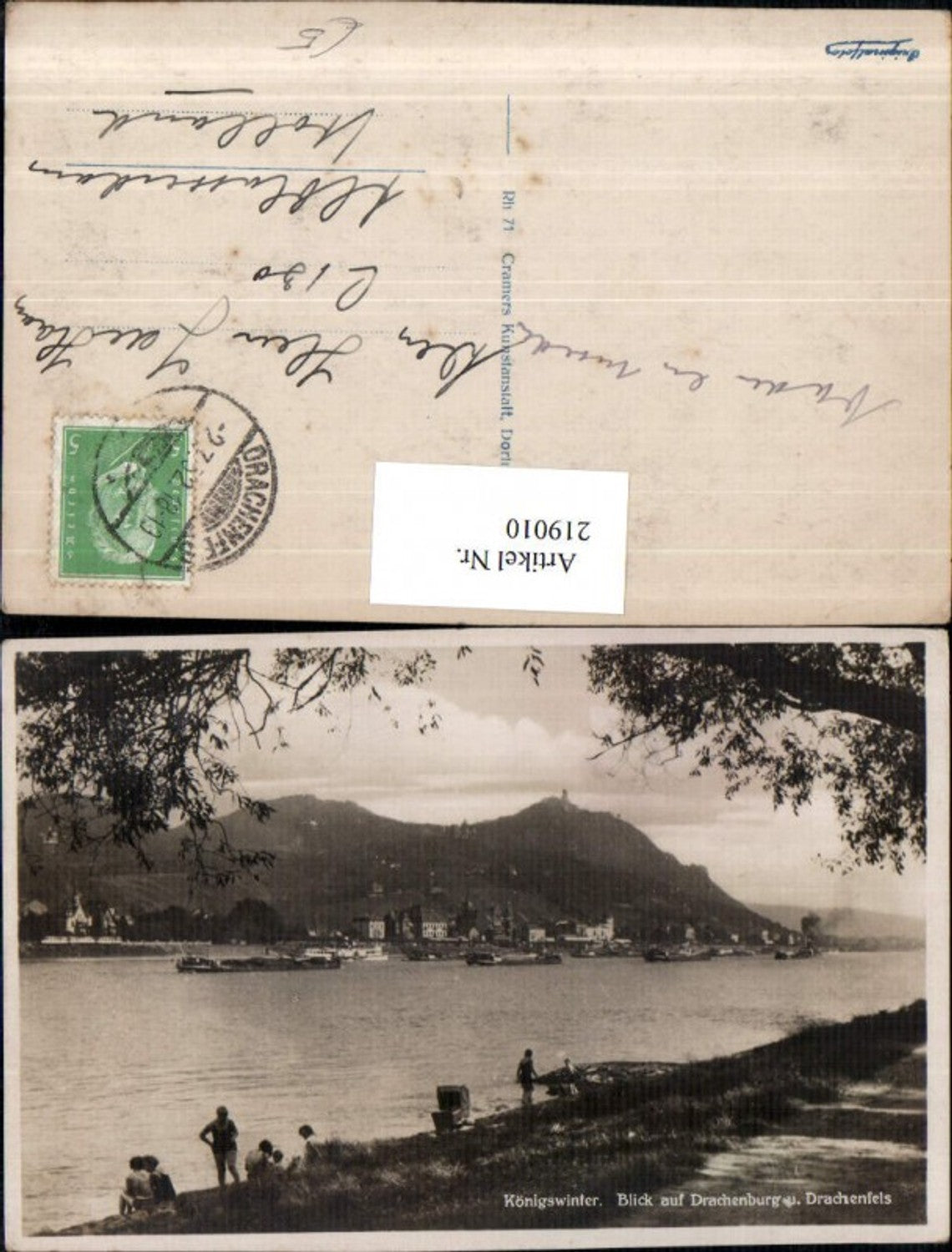 219010,Königswinter Blick auf Drachenburg u. Drachenfels