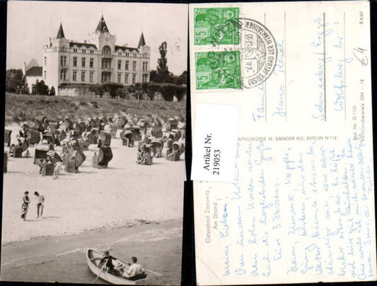 219053,Ostseebad Zinnowitz Strand Strandkörbe Strandleben