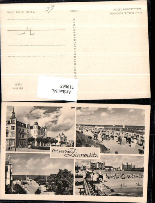 219065,Ostseebad Zinnowitz Strand Strandkörbe Gebäude Mehrbildkarte