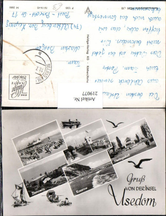 219077,Gruß von d. Insel Usedom Ahlbeck Bansin Heringsdorf Koserow Zinnowitz Mehrbildkarte