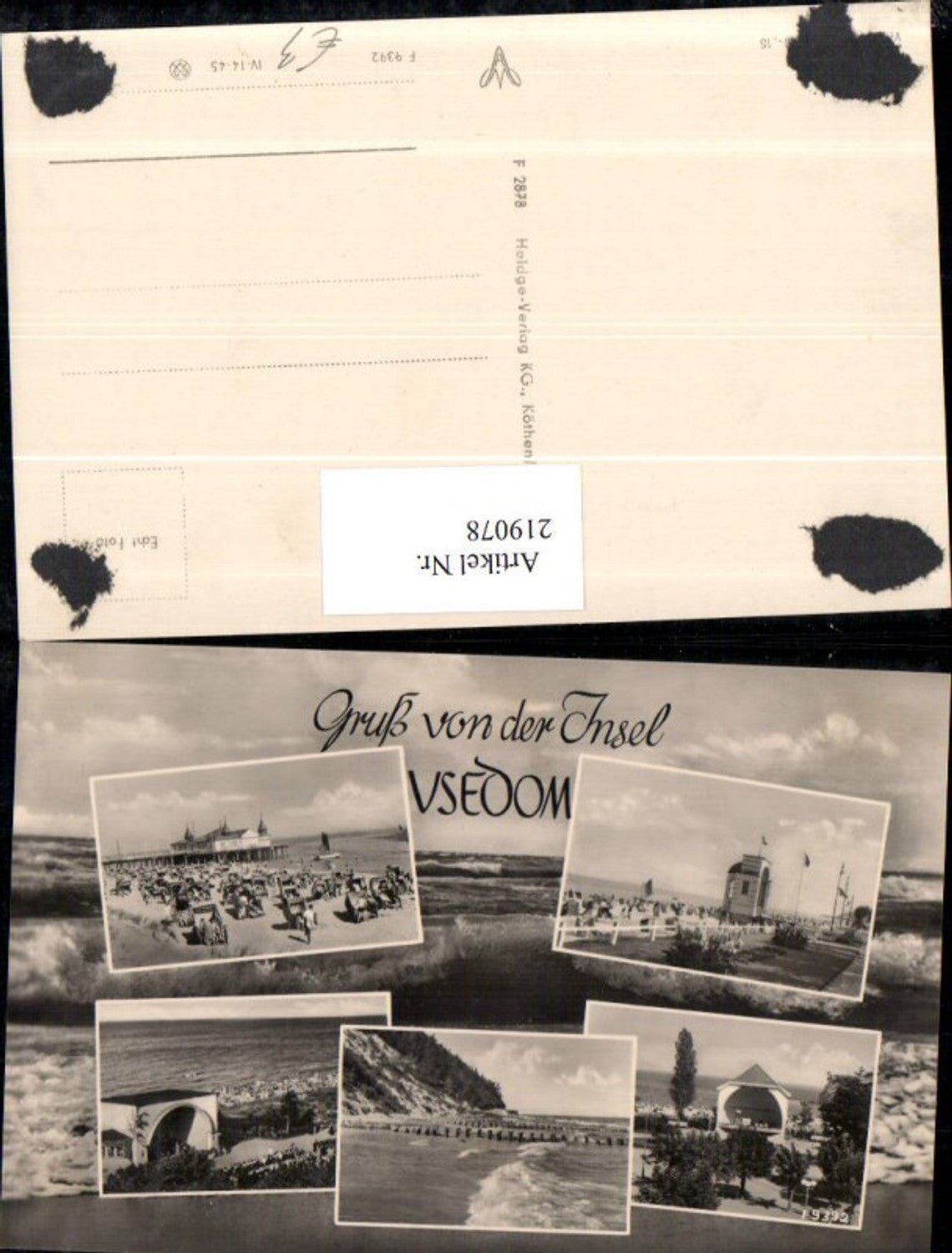 219078,Gruß von d. Insel Usedom Ahlbeck Bansin Heringsdorf Koserow Zinnowitz Mehrbildkarte