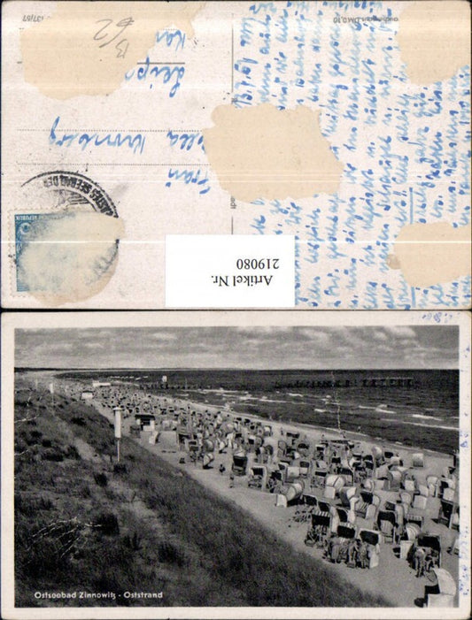 219080,Ostseebad Zinnowitz Oststrand Strand Strandleben Strandkörbe