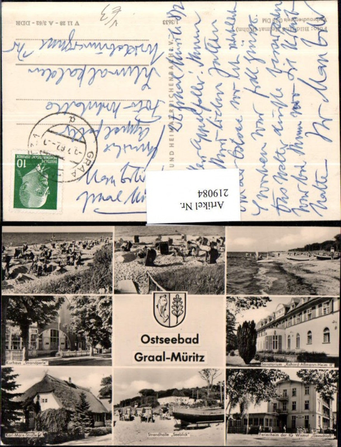 219084,Ostseebad Graal-Müritz Sanatorium Ferienheim Strandhalle Kurhaus Mehrbildkarte pub VEB Bild und Heimat 1/3633