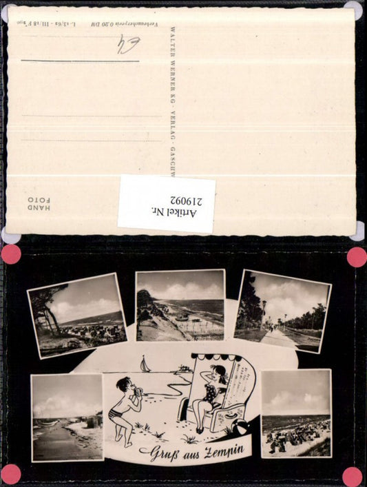 219092,Gruß aus Zempin Strand Strandleben Strandkörbe Promenade Mehrbildkarte