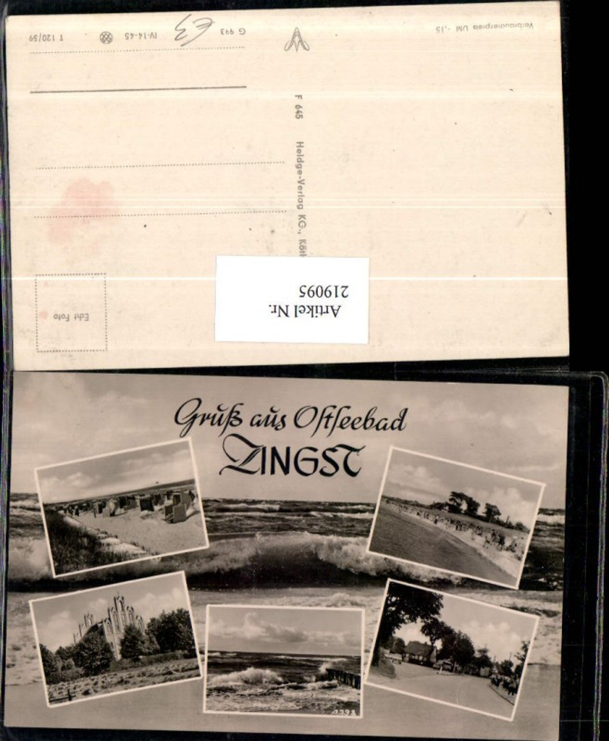 219095,Gruß aus Ostseebad Zingst Strand Strandleben Strandkörbe Wellen Straßenansicht Gebäude Mehrbildkarte