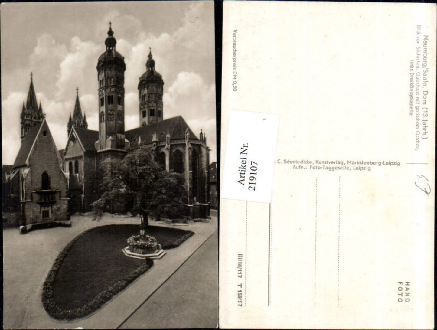 219107,Naumburg a. d. Saale Dom Blick v. Südosten Querhaus m. Gotischem Ostchor Dreikönigskapelle