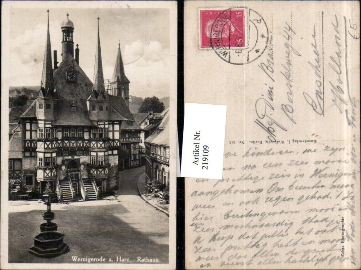 219109,Wernigerode a. Harz Rathaus Brunnen