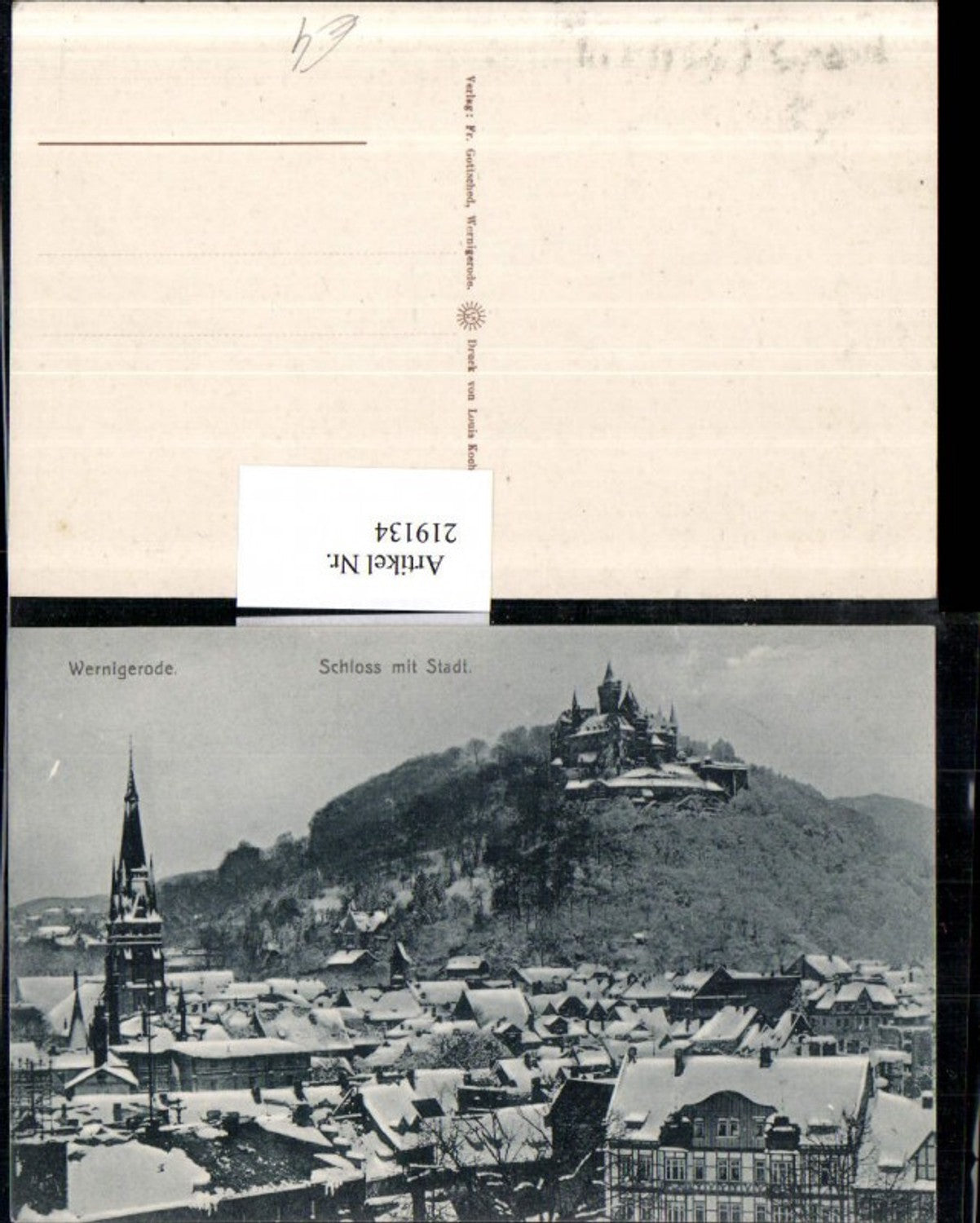 219134,Wernigerode Totale m. Schloss Winterbild