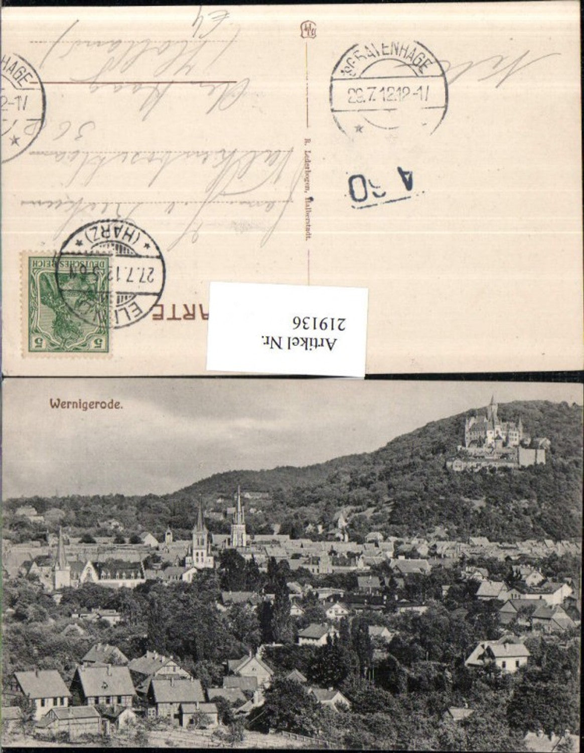 219136,Wernigerode Totale m. Schloss