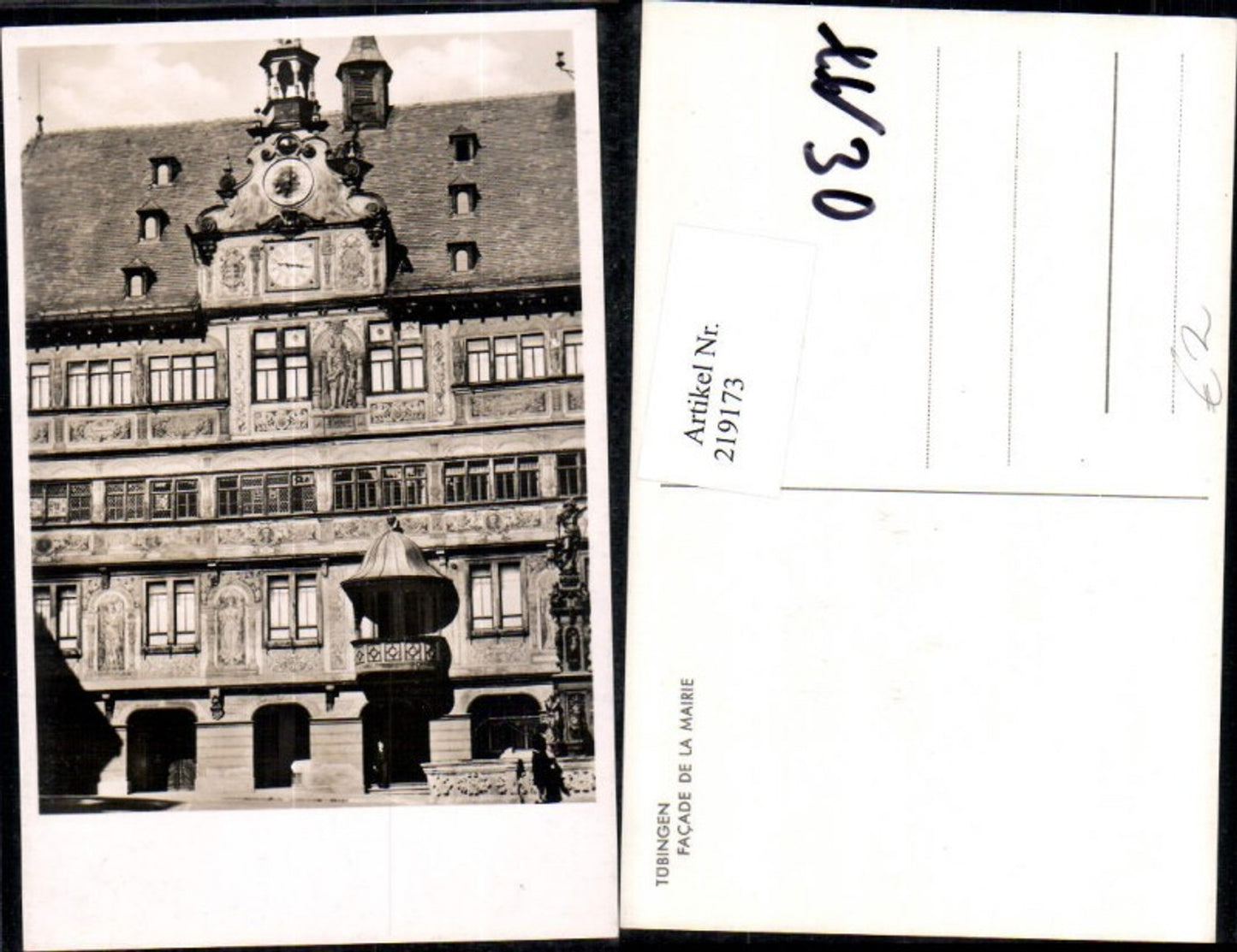 219173,Tübingen Facade de la Mairie Detailansicht Brunnen