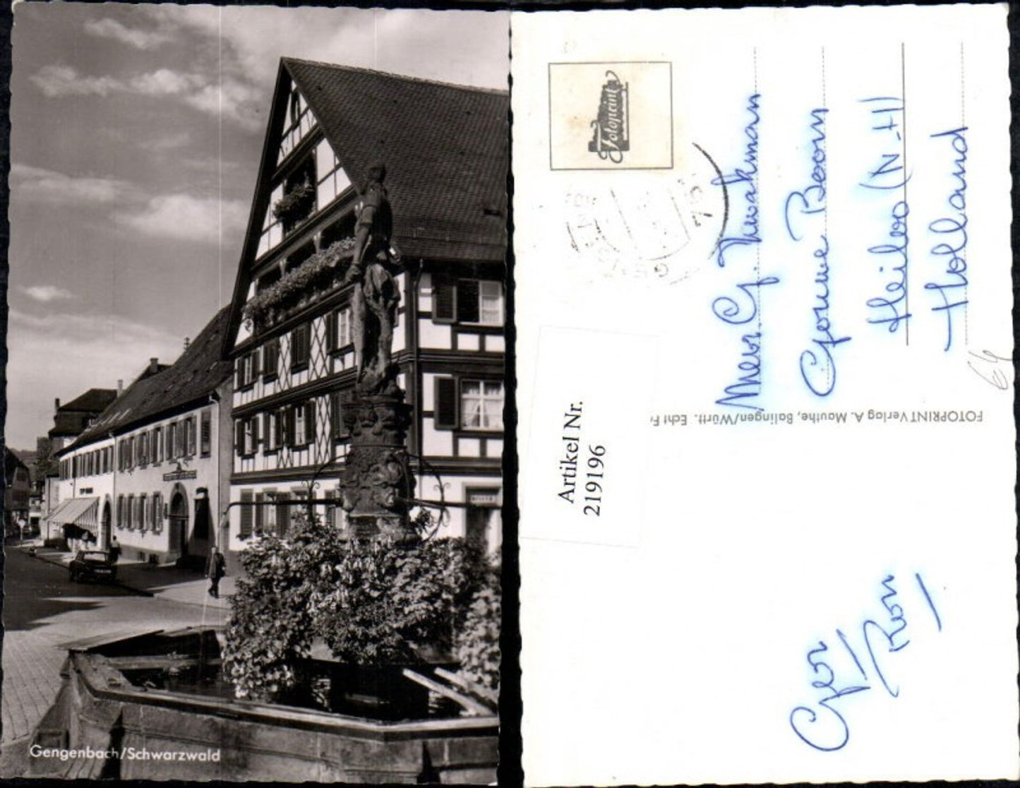 219196,Gengenbach im Schwarzwald Brunnen Ortsansicht