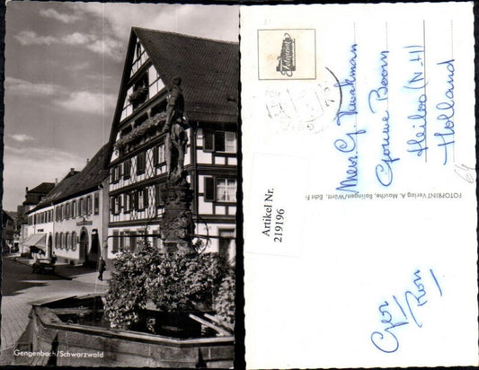 219196, Gengenbach in the Black Forest, fountain, town view
