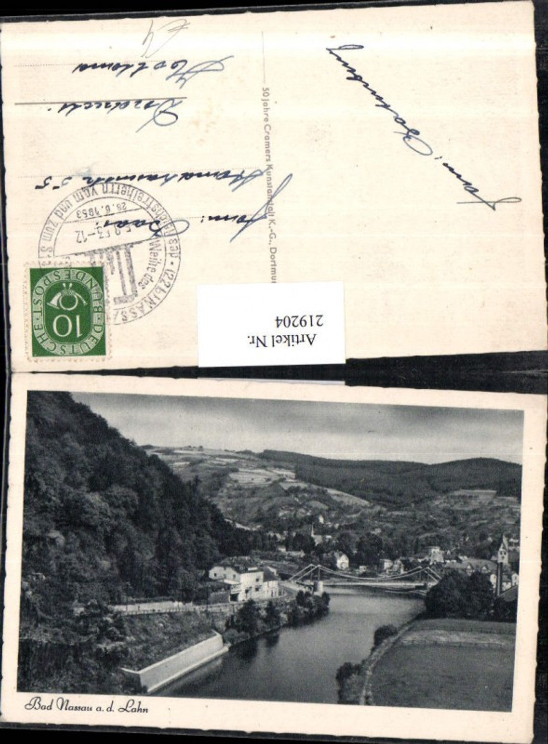 219204,Bad Nassau a. d. Lahn Teilansicht Brücke