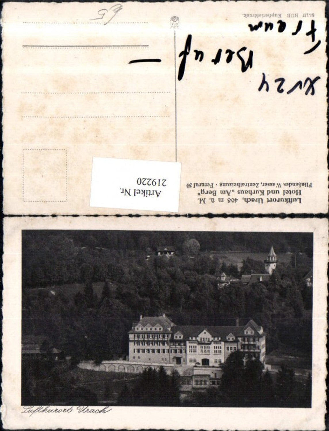 219220,Urach Hotel u. Kurhaus „Am Berg“