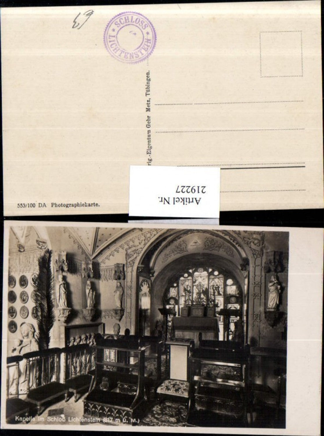 219227,Kapelle Innenansicht im Schloss Lichtenstein