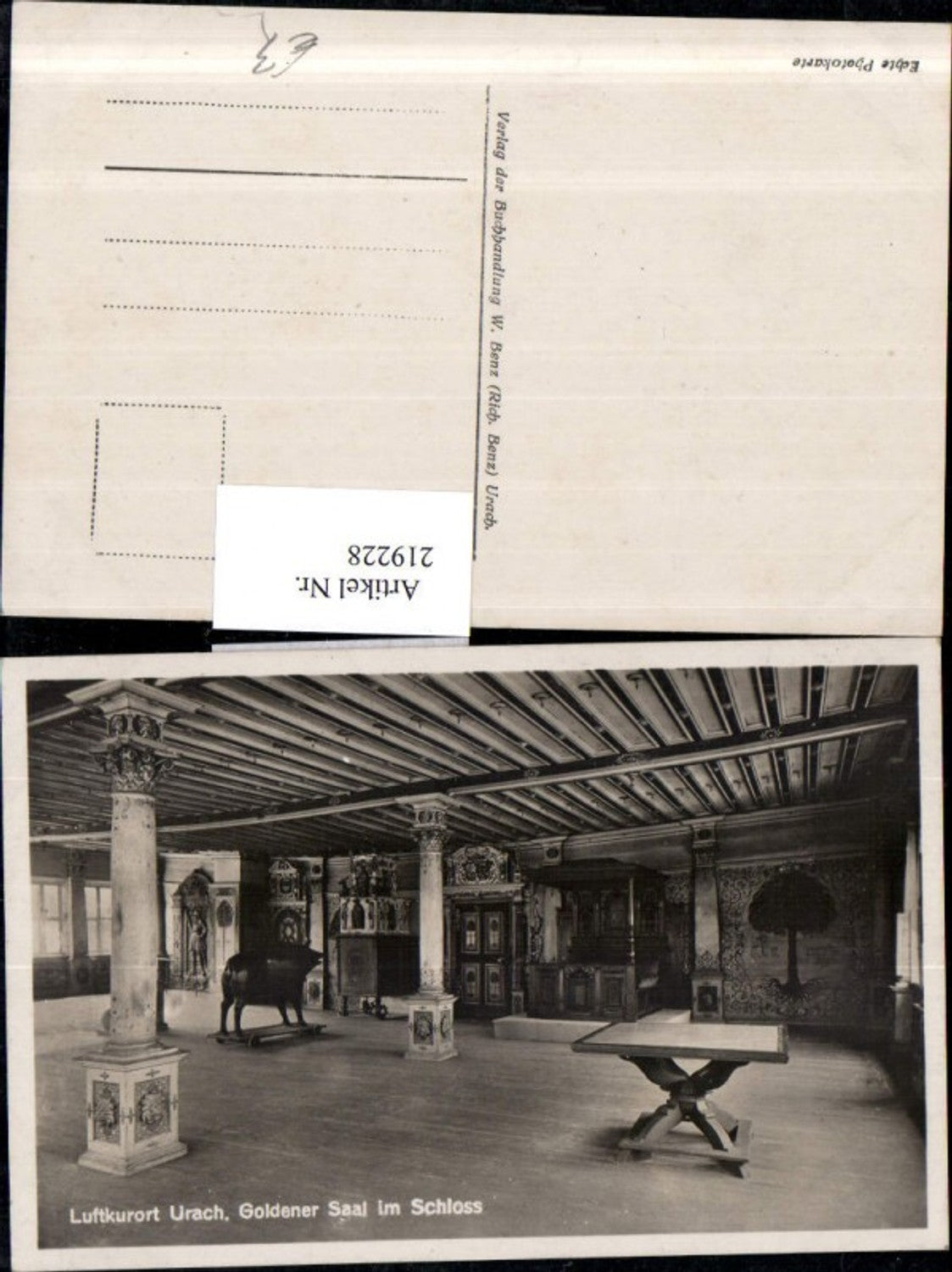 219228,Urach Goldener Saal im Schloss Innenansicht