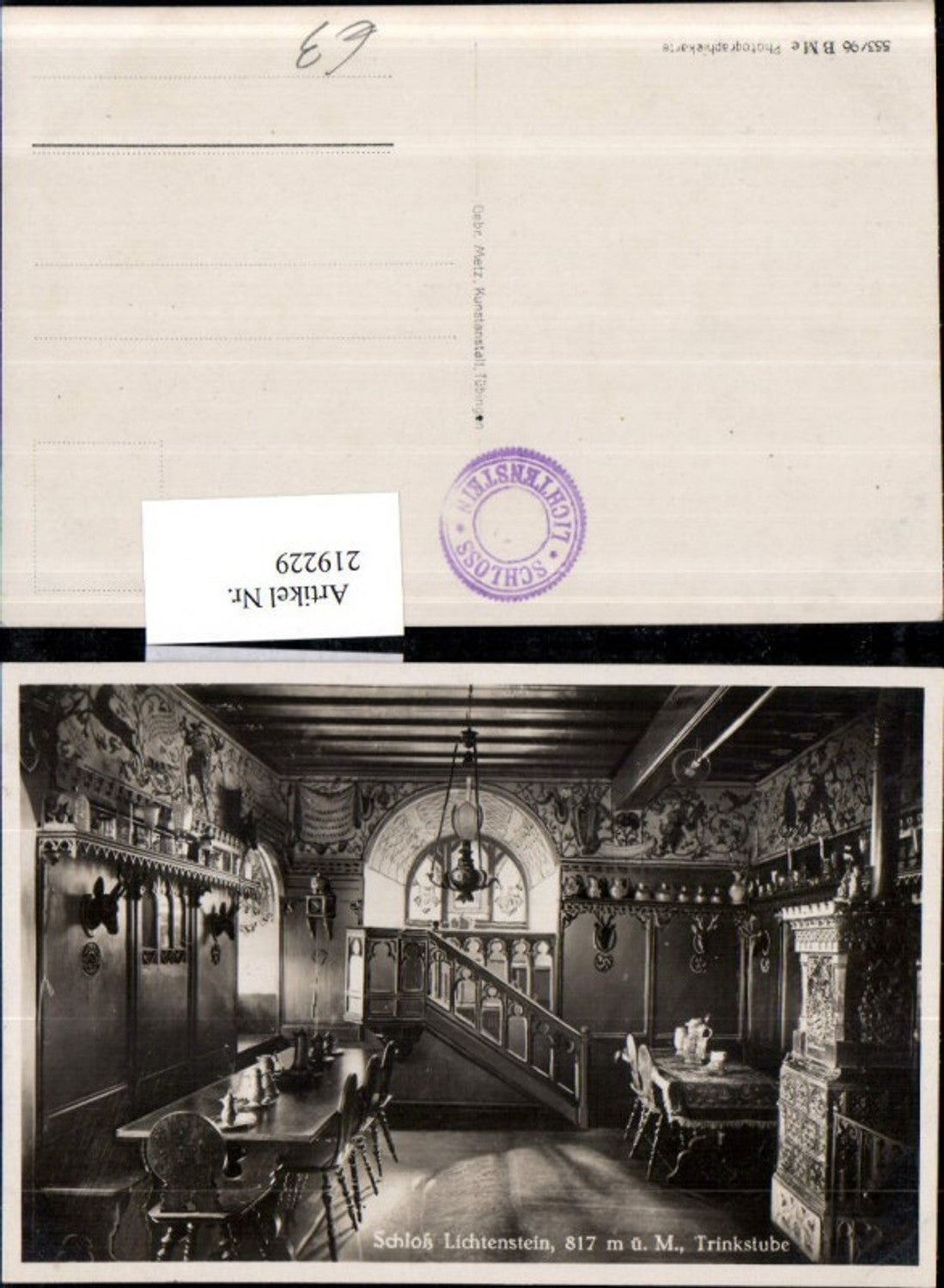 219229,Schloss Lichtenstein Trinkstube Innenansicht