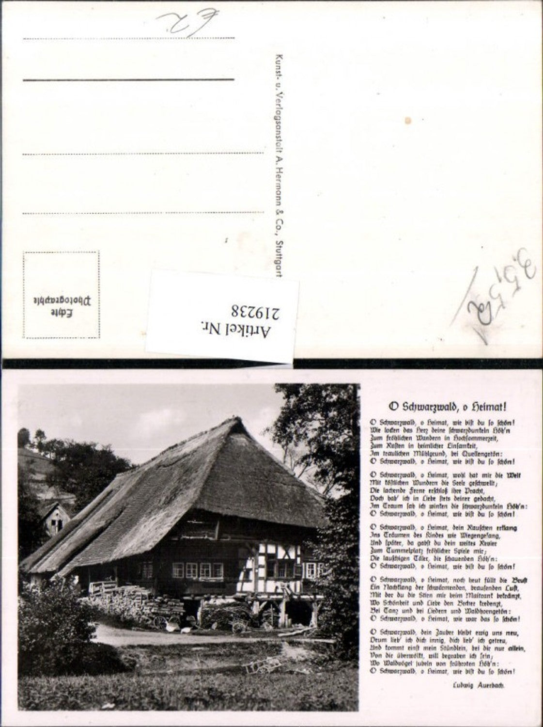 219238,Im Schwarzwald Schwarzwaldhaus Hausansicht Gedicht Text