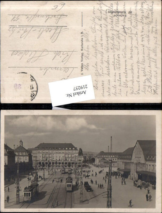 219257, Karlsruhe train station square, trams