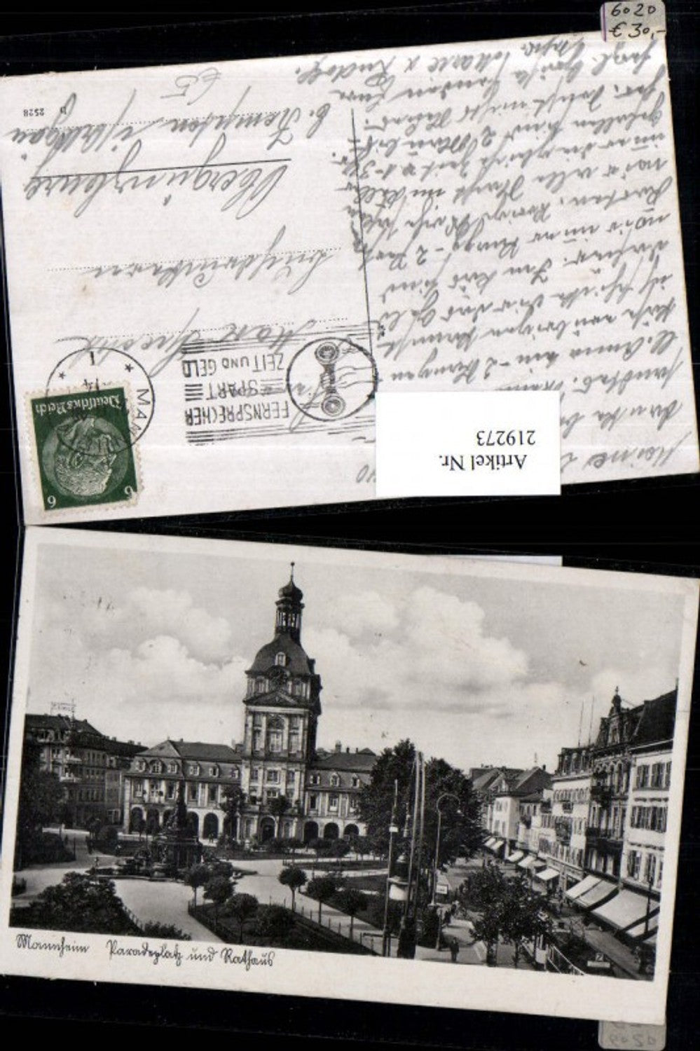 219273, Mannheim Paradeplatz and Town Hall