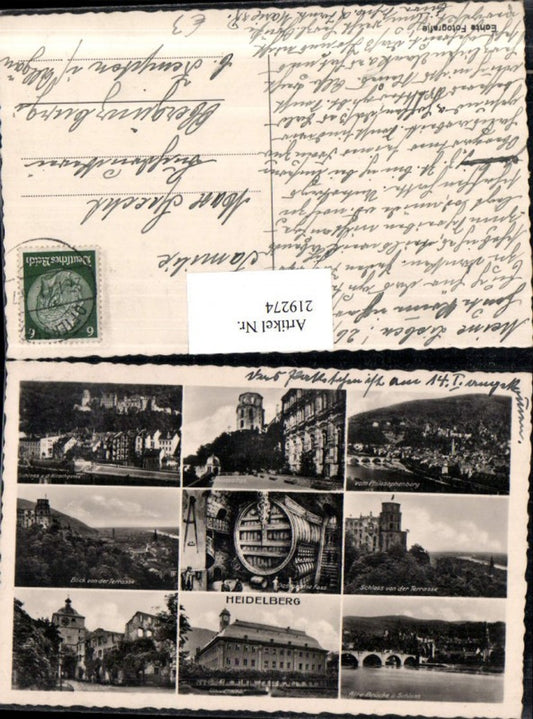219274, Heidelberg Total The Great Barrel Castle Courtyard University Bridge Multi-view map