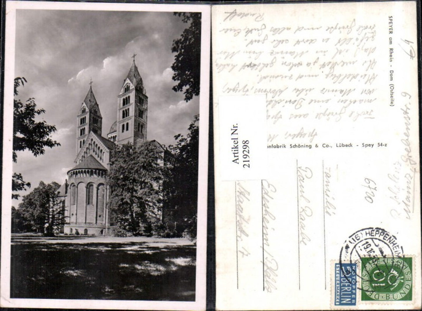 219298,Speyer a. Rhein Dom Kirche Ostseite