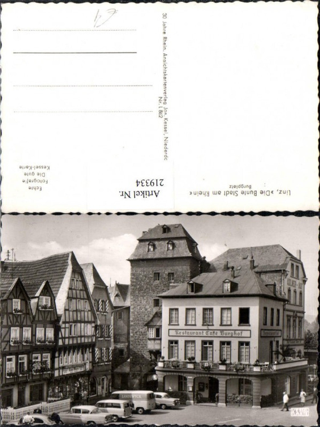 219334,Linz „Die bunte Stadt am Rhein“ Burgplatz Restaurant Cafe „Burghof“