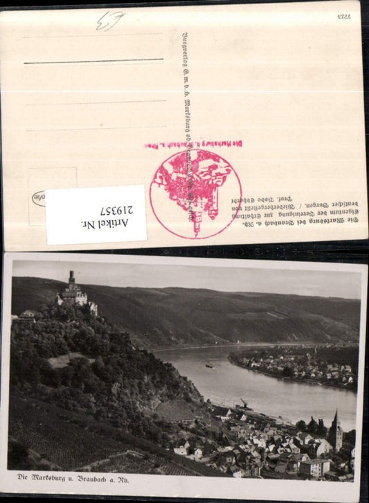 219357,Die Marksburg u. Braubach a. Rhein Totale