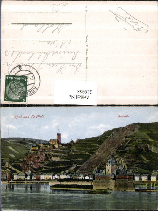 219358,Kaub u. d. Pfalz Teilansicht Burg Gutenfels