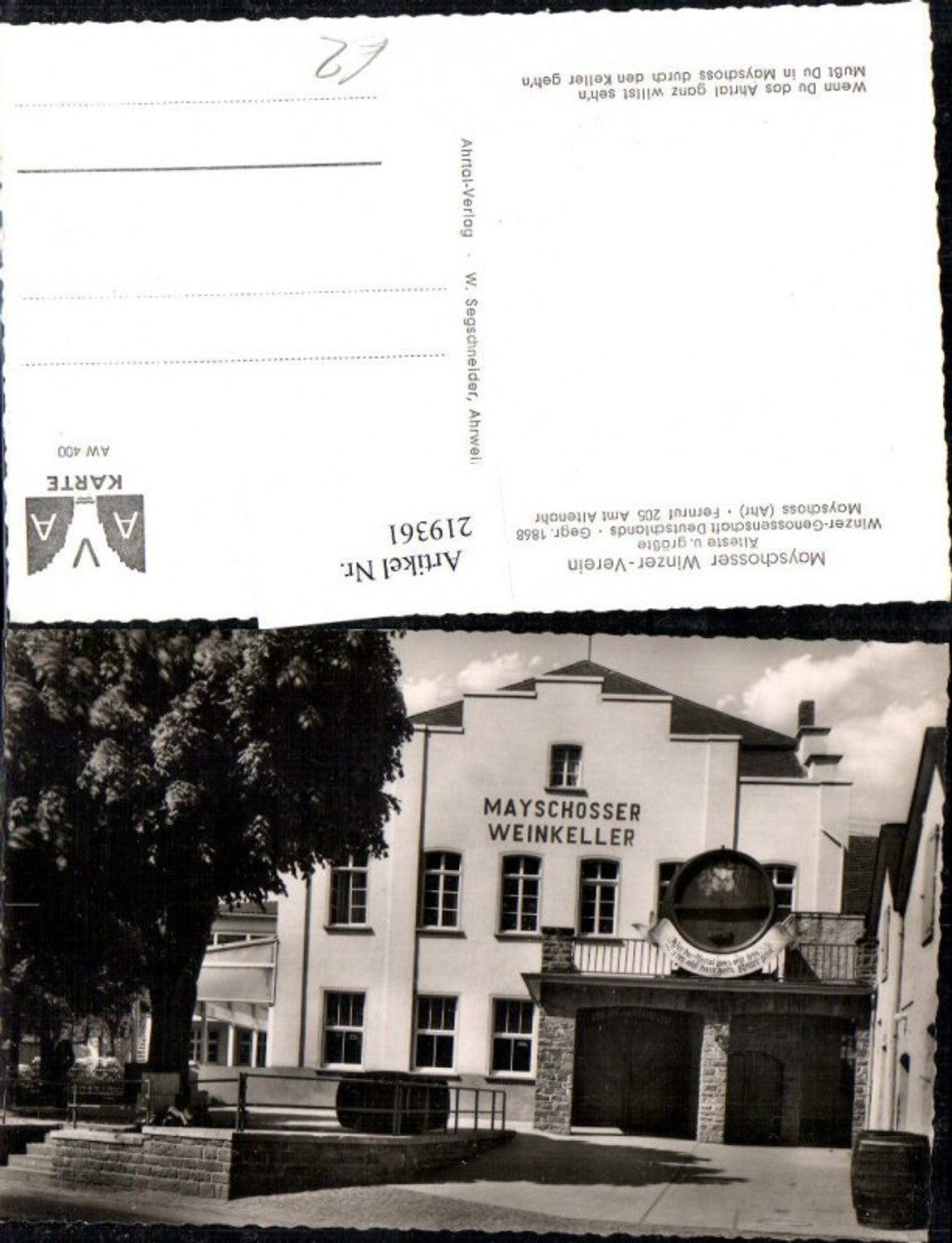 219361,Mayschoß Ahr Mayschosser Winzer-Verein Weinkeller