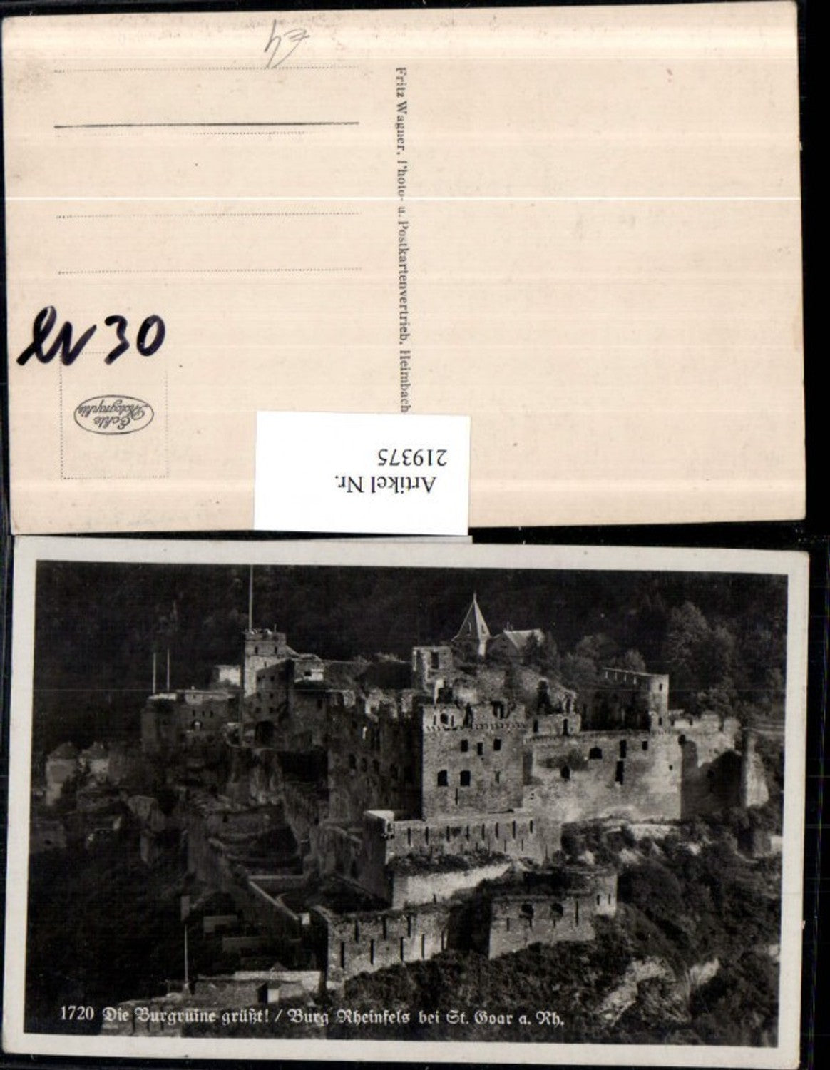 219375,Burg Rheinfels b. St. Goar a. Rhein