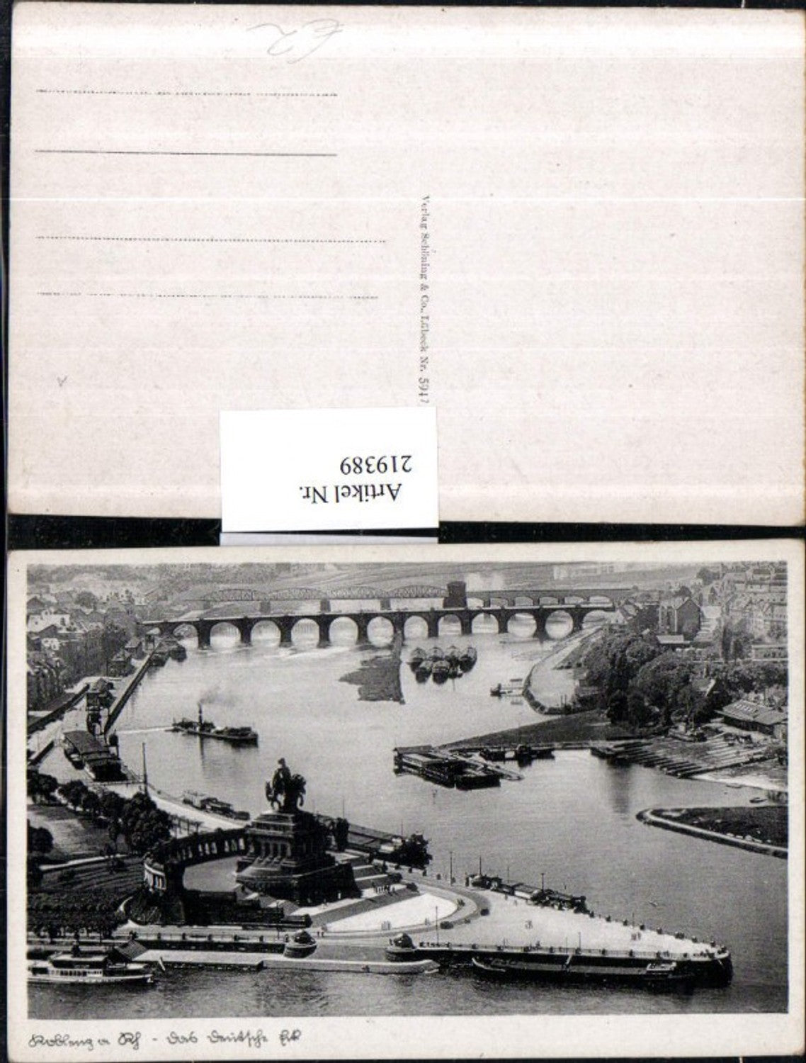 219389,Koblenz a. Rhein Das Deutsche Eck m. Denkmal